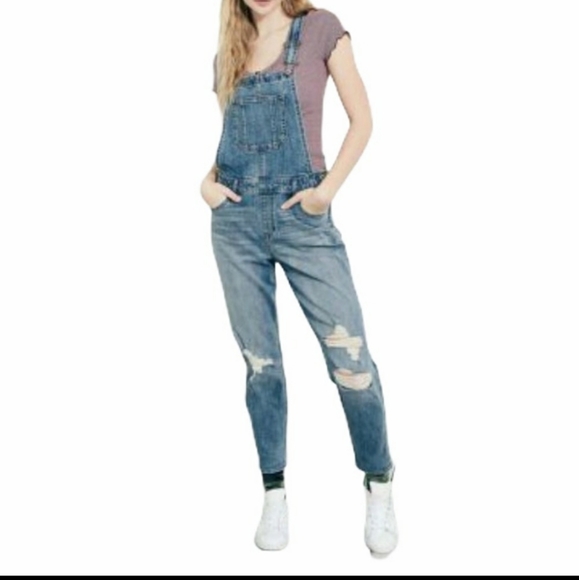 hollister denim overalls